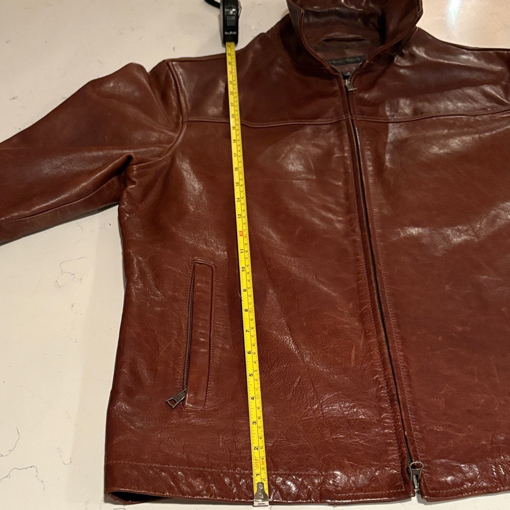 Banana Republic Men's Rich Brown Leather Jacket - Picture 11 of 16